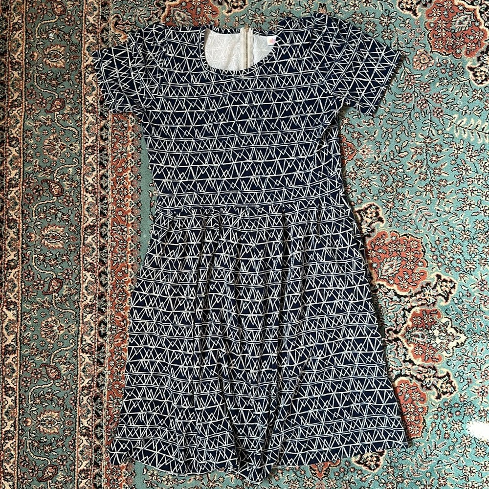 Lularoe Navy Triangle Amelia Dress